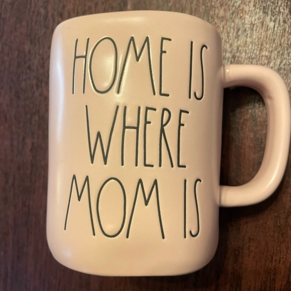 Rae Dunn “Home is Where Mom is” mug. Pink. NWT
